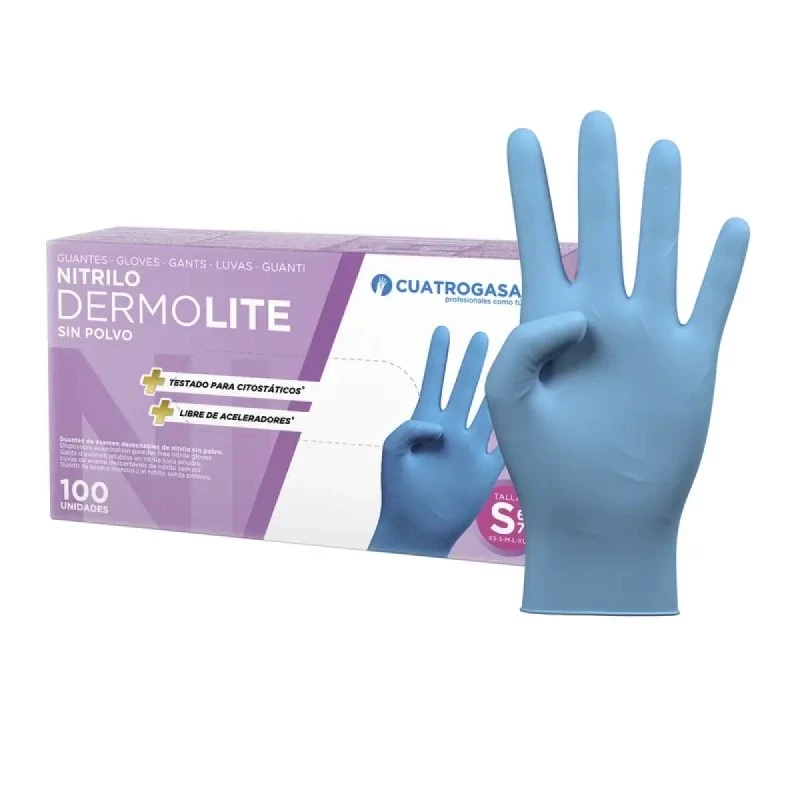 Guante nitrilo DERMOLITE Azul Talla S