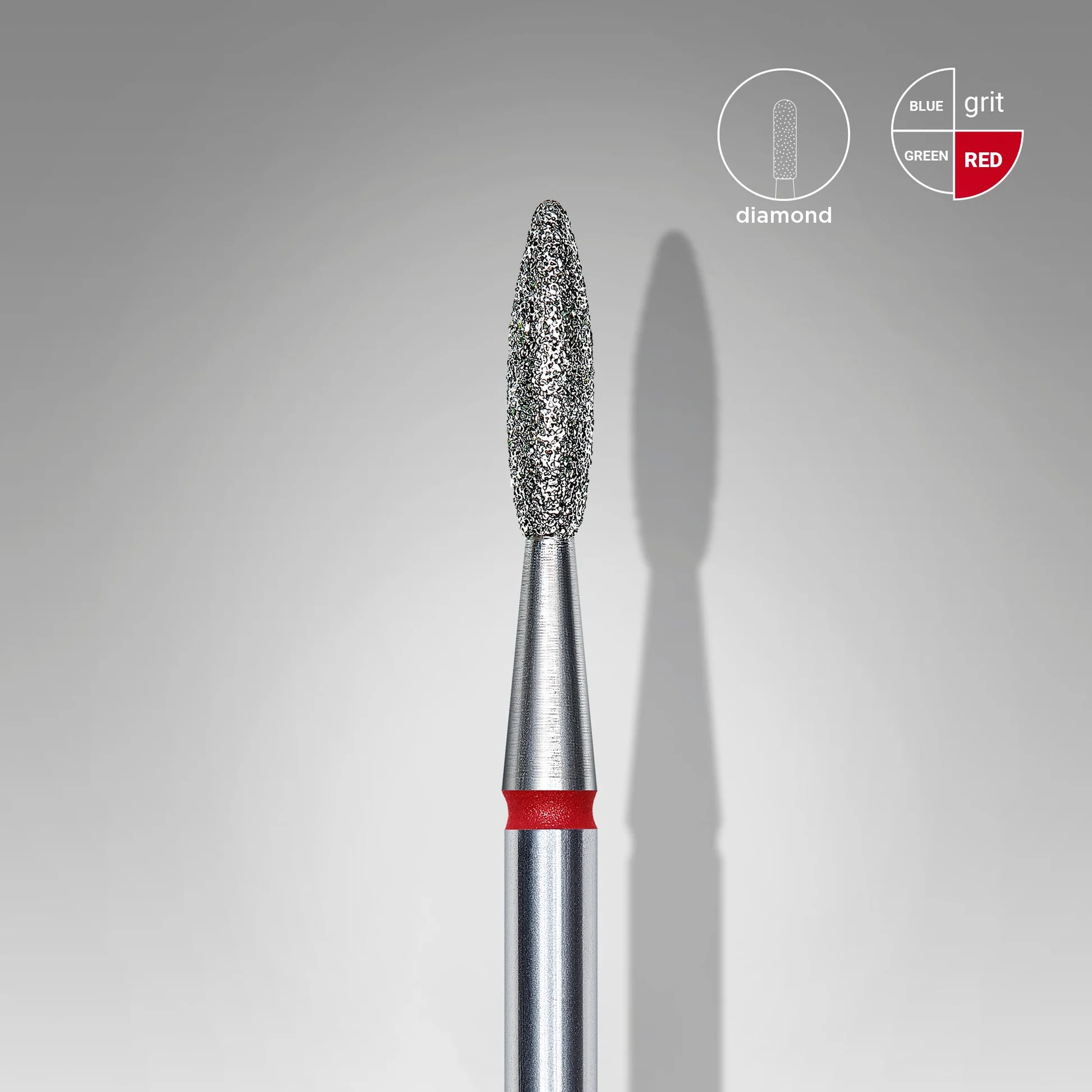 Punta diamante, «llama» 2.1 mm rojo
